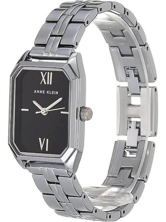 Anne Klein Womens Silver And Black Analog Roman Numeral Octagonal Bracelet Watch main image 6